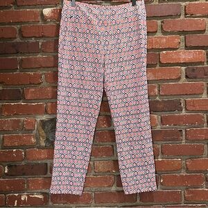J.McLaughlin Geometric‎ Patterned Pants size medium Newport Capri blue/coral NWT